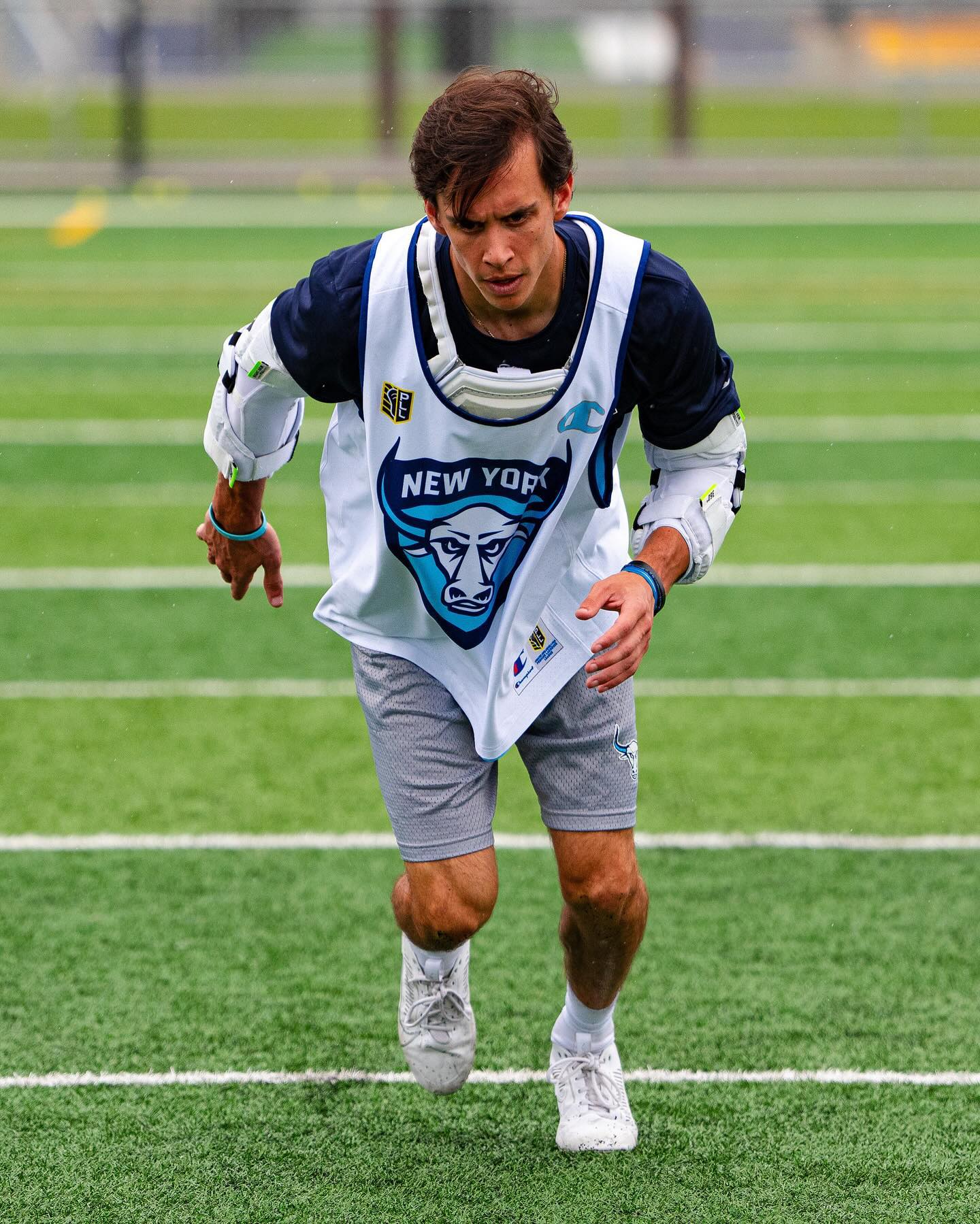 Xander Dickson in New York Atlas jersey on the field